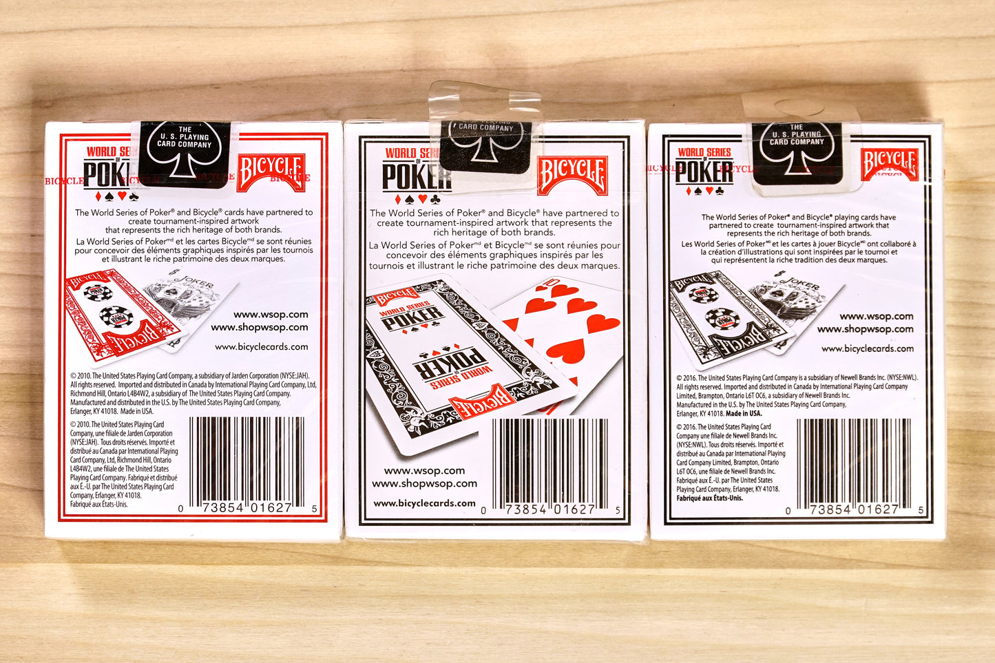 Bicycle World Series of Poker Playing Cards - 3 Deck Set