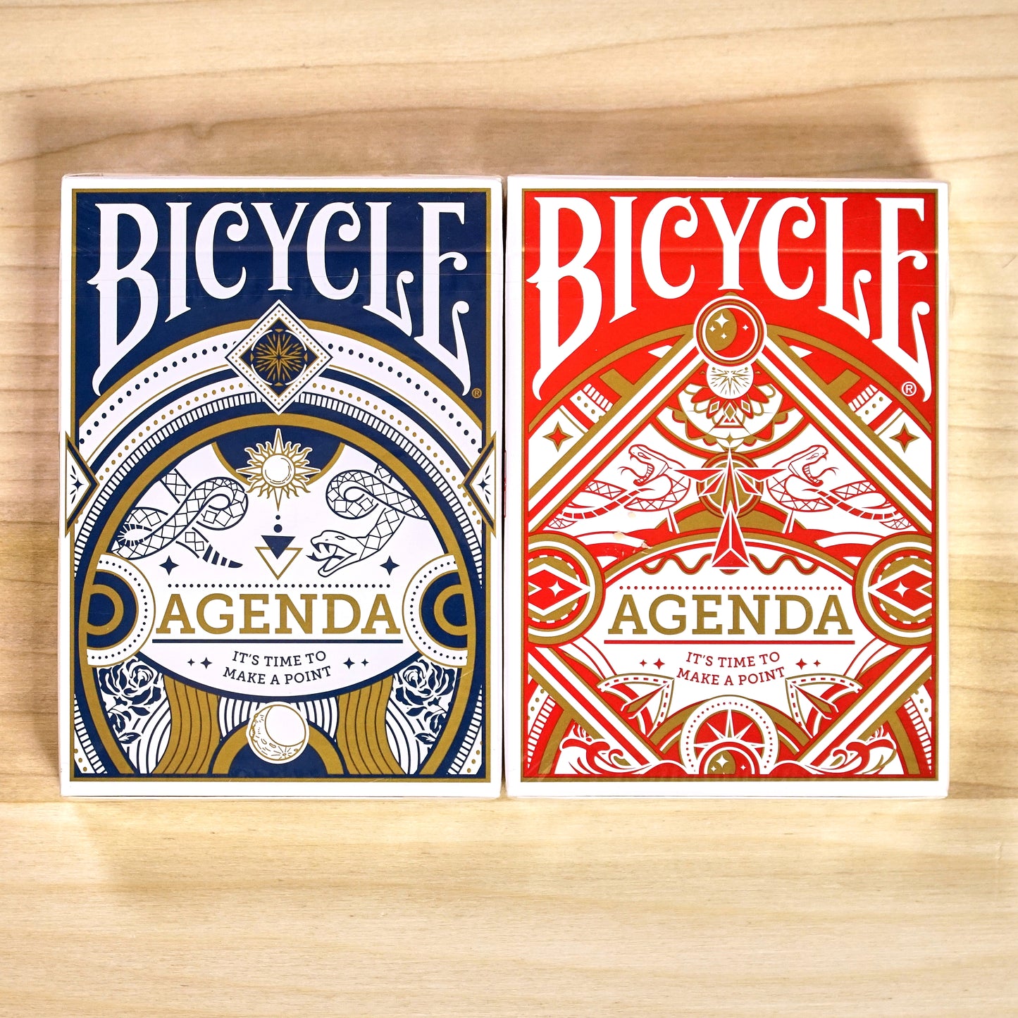 Bicycle Agenda Playing Cards Set - Red and Blue